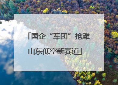 国企“军团”抢滩山东低空新赛道