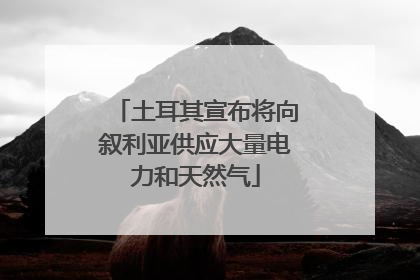 土耳其宣布将向叙利亚供应大量电力和天然气