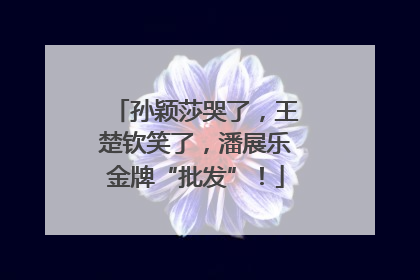 孙颖莎哭了，王楚钦笑了，潘展乐金牌“批发”！