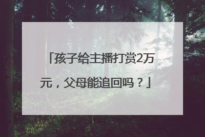 孩子给主播打赏2万元，父母能追回吗？