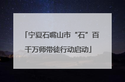 宁夏石嘴山市“石”百千万师带徒行动启动