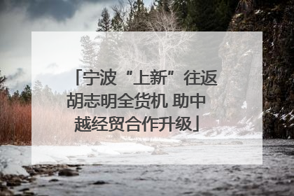 宁波“上新”往返胡志明全货机 助中越经贸合作升级