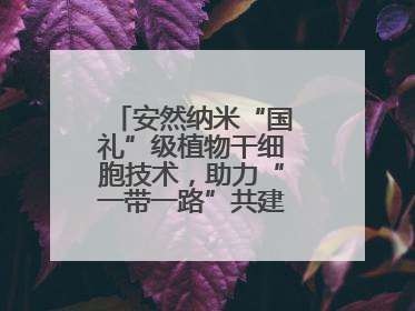 安然纳米“国礼”级植物干细胞技术，助力“一带一路”共建可持续未来