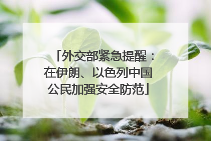 外交部紧急提醒：在伊朗、以色列中国公民加强安全防范