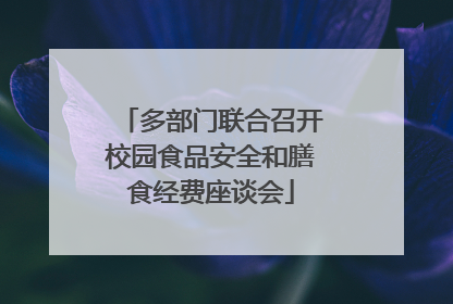 多部门联合召开校园食品安全和膳食经费座谈会