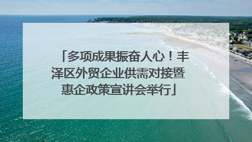 多项成果振奋人心！丰泽区外贸企业供需对接暨惠企政策宣讲会举行