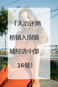 大冶还地桥镇入围镇域经济中部16强
