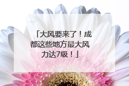 大风要来了！成都这些地方最大风力达7级！