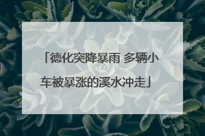 德化突降暴雨 多辆小车被暴涨的溪水冲走
