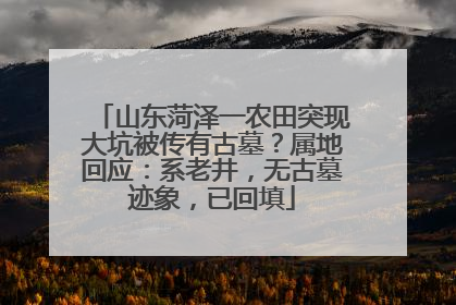 山东菏泽一农田突现大坑被传有古墓？属地回应：系老井，无古墓迹象，已回填