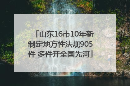山东16市10年新制定地方性法规905件 多件开全国先河