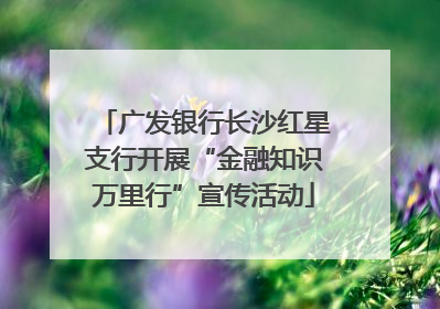 广发银行长沙红星支行开展“金融知识万里行”宣传活动