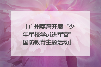 广州荔湾开展“少年军校学员进军营”国防教育主题活动