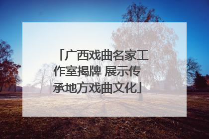 广西戏曲名家工作室揭牌 展示传承地方戏曲文化