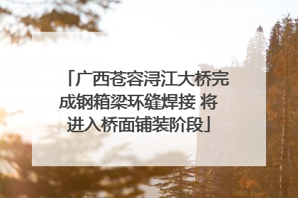 广西苍容浔江大桥完成钢箱梁环缝焊接 将进入桥面铺装阶段