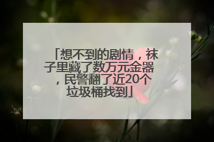 想不到的剧情，袜子里藏了数万元金器，民警翻了近20个垃圾桶找到