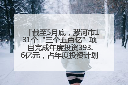 截至5月底，漯河市131个“三个五百亿”项目完成年度投资393.6亿元，占年度投资计划的50.41%——“三个五百亿”项目带动产业提质升级