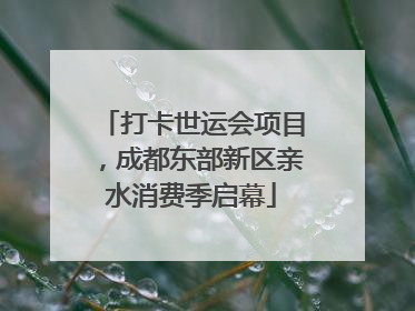 打卡世运会项目，成都东部新区亲水消费季启幕