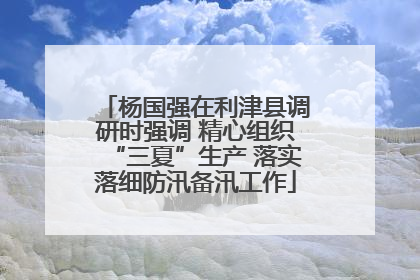 杨国强在利津县调研时强调 精心组织“三夏”生产 落实落细防汛备汛工作