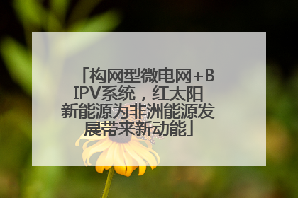 构网型微电网+BIPV系统，红太阳新能源为非洲能源发展带来新动能
