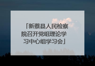 新蔡县人民检察院召开党组理论学习中心组学习会