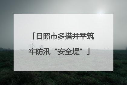 日照市多措并举筑牢防汛“安全堤”