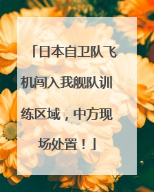 日本自卫队飞机闯入我舰队训练区域，中方现场处置！