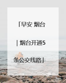 早安 烟台｜烟台开通5条公交线路