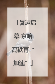 暑运启幕 京哈高铁再“加速”