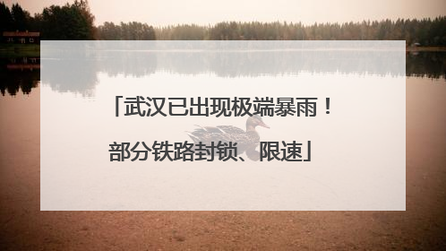 武汉已出现极端暴雨！部分铁路封锁、限速
