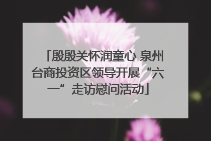 殷殷关怀润童心 泉州台商投资区领导开展“六一”走访慰问活动