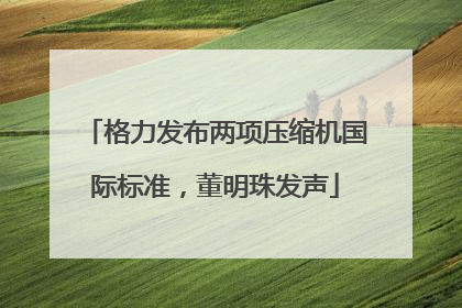 格力发布两项压缩机国际标准，董明珠发声