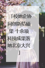 校地企协同创新结硕果 十余项科技成果落地北京大兴
