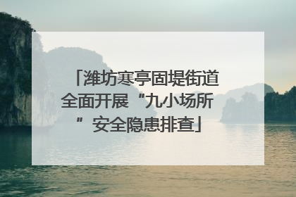 潍坊寒亭固堤街道全面开展“九小场所”安全隐患排查