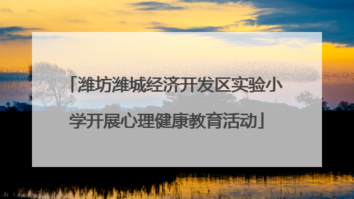 潍坊潍城经济开发区实验小学开展心理健康教育活动