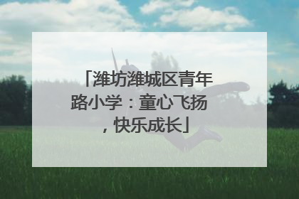 潍坊潍城区青年路小学：童心飞扬，快乐成长