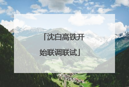 沈白高铁开始联调联试