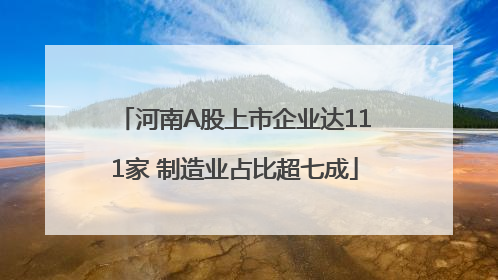 河南A股上市企业达111家 制造业占比超七成
