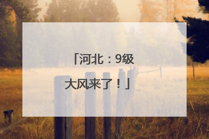 河北：9级大风来了！