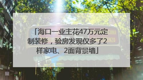 海口一业主花47万元定制装修，验房发现仅多了2样家电、2面背景墙