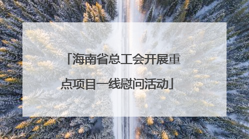 海南省总工会开展重点项目一线慰问活动