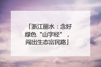 浙江丽水：念好绿色“山字经”，闯出生态富民路