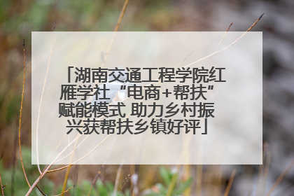 湖南交通工程学院红雁学社“电商+帮扶”赋能模式 助力乡村振兴获帮扶乡镇好评