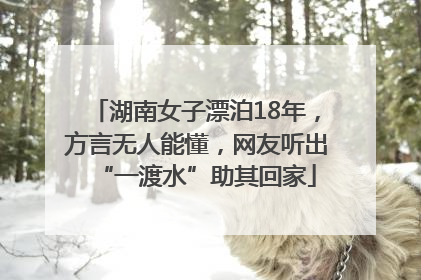 湖南女子漂泊18年，方言无人能懂，网友听出“一渡水”助其回家
