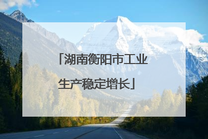 湖南衡阳市工业生产稳定增长