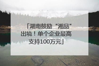 湖南鼓励“湘品”出境！单个企业最高支持100万元