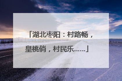 湖北枣阳：村路畅，皇桃俏，村民乐……