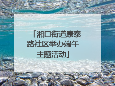 湘口街道康泰路社区举办端午主题活动