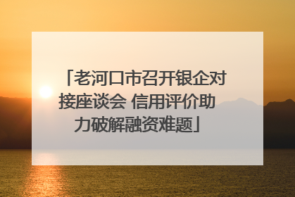 老河口市召开银企对接座谈会 信用评价助力破解融资难题