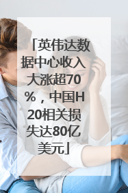 英伟达数据中心收入大涨超70%，中国H20相关损失达80亿美元